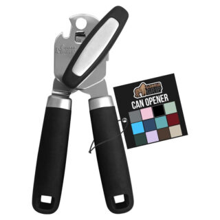 GORILLA GRIP Manual Can Opener – Heavy Duty Stainless Steel, Smooth Edge, Ergonomic Handle, Black