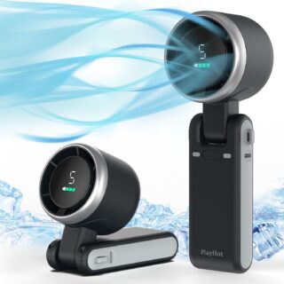 Portable Turbo Handheld Fan – 5-Speed, 3-in-1 Battery Fan with Air Turbo Tech, Up to 20 Hours Use for Travel & Outdoors